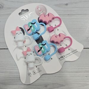 SWC Cute Halloween Straw Toppers Set